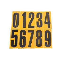 Numéro autocollant fond jaune